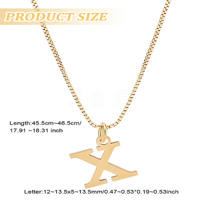 1pc 304 Stainless Steel Letter Pendant Necklaces NJEW-LP0001-38X-G-1
