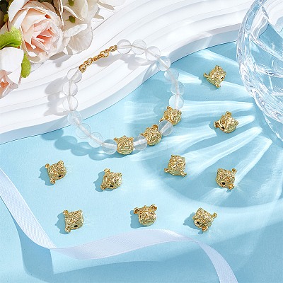 12Pcs Alloy Puppy Beads FIND-OC0014-14G-1