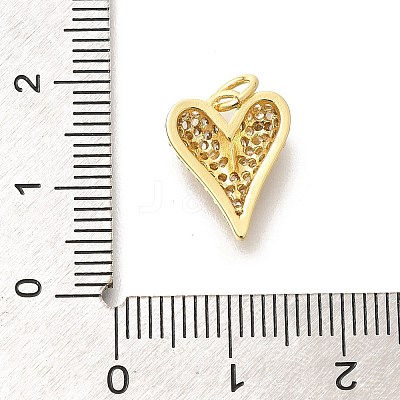 Brass Micro Pave Clear Cubic Zirconia Pendants X-KK-L225-035G-1