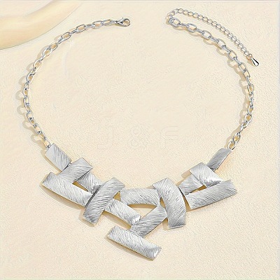 Rectangle Alloy Pendant Bib Necklaces FS-WG7FB46-02-1