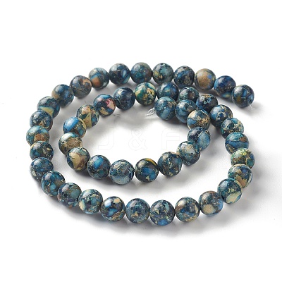 Natural Imperial Jasper Beads Strands G-I122-8mm-18-1