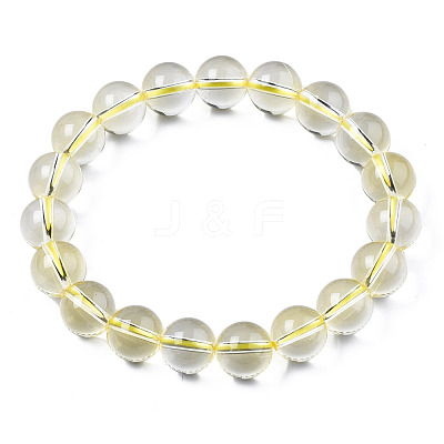 Synthetic Citrine Beaded Stretch Bracelets BJEW-Q692-48A-1