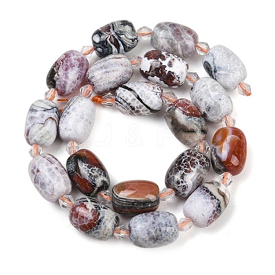 Natural Fire Crackle Agate Beads Strands G-K393-G04-12x16-1