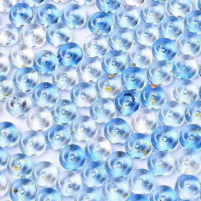Spray Painted Transparent Glass Seed Beads SEED-T007-05H-1