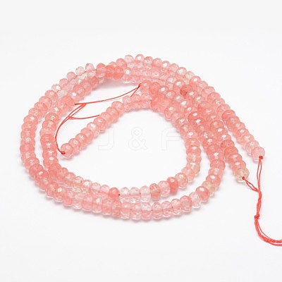 Cherry Quartz Glass Beads Strands G-K090-01-1