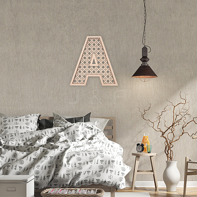 Hollow Wooden 3D Letter Wall Stickers HJEW-WH0043-57A-1