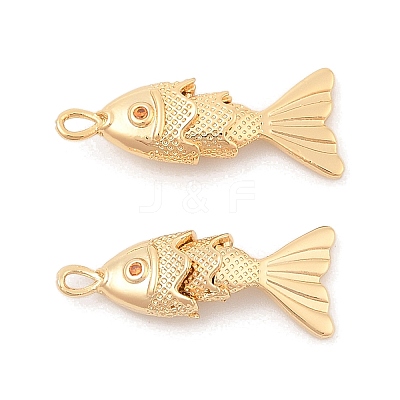 Brass Micro Pave Clear Cubic Zirconia Pendants KK-C080-02A-G-1