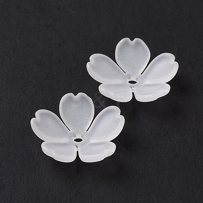 5-Petal Transparent Acrylic Bead Caps OACR-A017-13-1