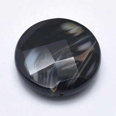 Natural Black Agate Beads G-P384-L-1