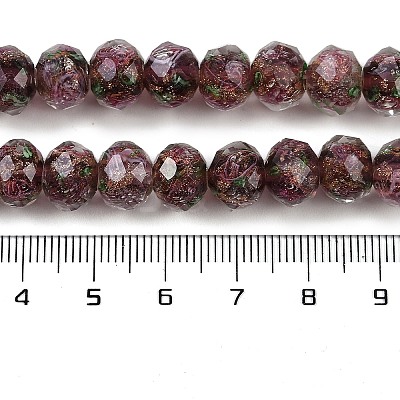 Handmade Gold Sand Lampwork Beads Strands LAMP-R141-10mm-27-1