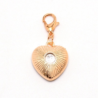 Heart Glass Pendant Decorations HJEW-WH0036-19B-1