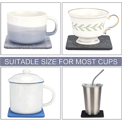 Square Wool Felt Cup Mat DIY-WH0308-14-1