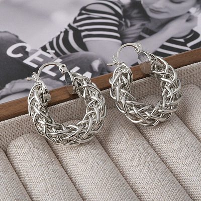 Brass Hoop Earring for Women LS-EJEW-L288-002P-1