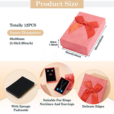 Rectangle Paper Jewelry Set Storage Gift Boxes with Bowknot CON-TAC0014-12D-1
