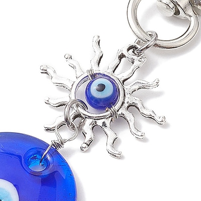 Evil Eye Lampwork Pendant Decorations HJEW-JM01997-01-1
