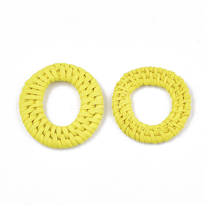 Handmade Reed Cane/Rattan Woven Linking Rings X-WOVE-T006-154B-1