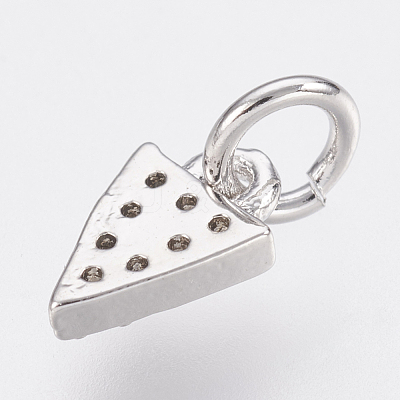 Brass Micro Pave Cubic Zirconia Charms ZIRC-F083-025P-RS-1
