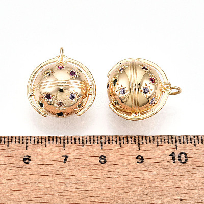 Brass Micro Pave Cubic Zirconia Pendants ZIRC-T016-15-1