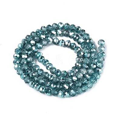 Transparent Electroplate Glass Beads Strands EGLA-Q131-01A-03-1