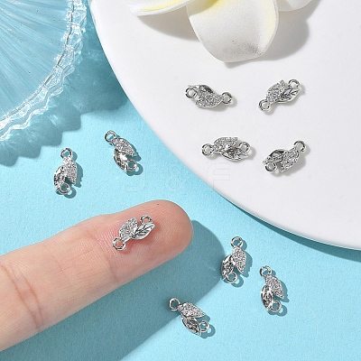 SHEGRACE Brass Micro Pave Clear Cubic Zirconia Connector Charms XGRQ3D318-509P-1