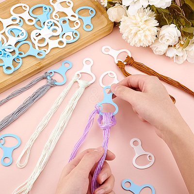 30Pcs 2 Colors Acrylic Spool Floss Bobbins FIND-PH0018-39B-1
