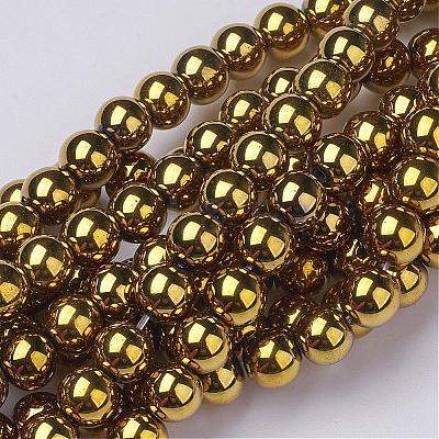 Non-Magnetic Synthetic Hematite Beads Strands G-G091-10mm-1-1