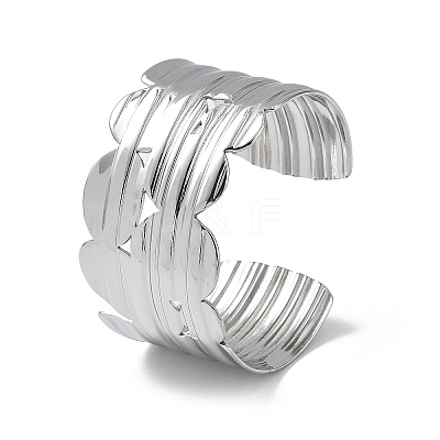 304 Stainless Steel Cuff Bangles for Women BJEW-Z078-20P-1