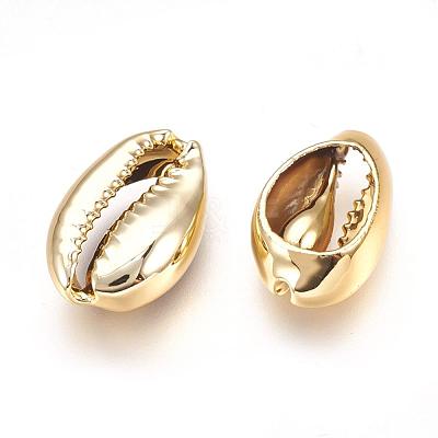 Electroplated Natural Shell Beads X-BSHE-O017-13G-1