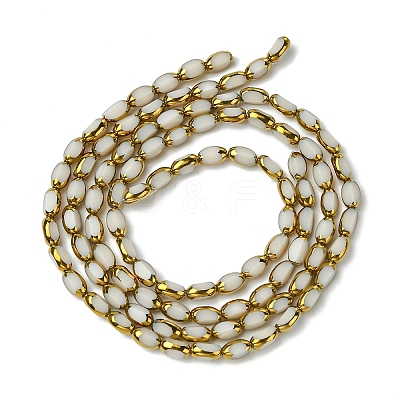 2 Strands Electroplate Opaque Color Glass Beads Strands EGLA-YW0005-26G-1