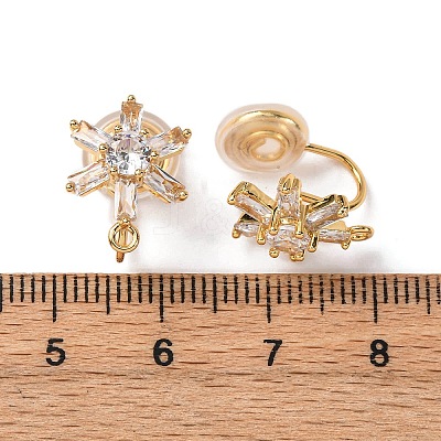 Brass Micro Pave Cubic Zirconia Ear Cuff Findings KK-F898-19A-G-1
