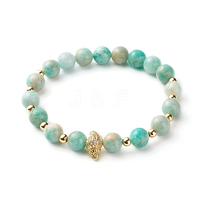 Shell Shape Cubic Zirconia Charm Stretch Bracelets Set for Teen Girl Women X1-BJEW-JB06850-04-1