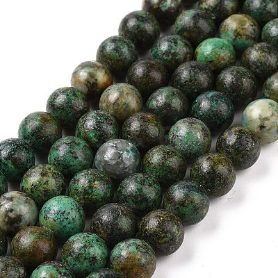 Natural African Turquoise(Jasper) Beads Strands X-TURQ-G037-10mm-1
