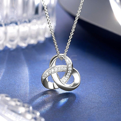 Geometric Circular Ring Alloy Crystal Rhinestone Flower Pendant Necklaces for Women FS-WG651E3-02-1