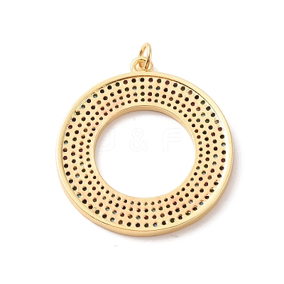 Rack Plating Brass Micro Pave Colorful Cubic Zirconia Pendants KK-F852-17G-03-1