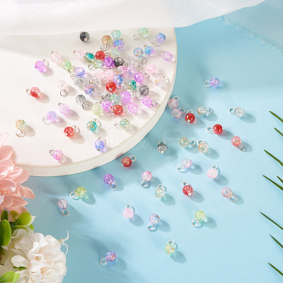 80Pcs 8 Style Transparent Acrylic Pendants PALLOY-TAC0201-1