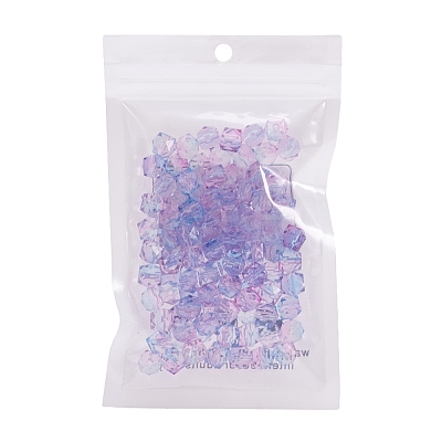 Two Tone Transparent Spray Painted Acrylic Bead X-ACRP-T005-26-1