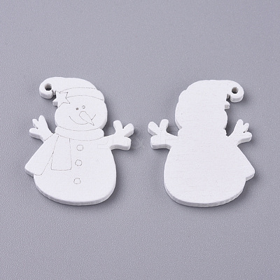 Natural Poplar Wood Pendants WOOD-D010-13B-1