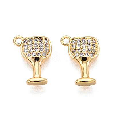 Brass Micro Pave Cubic Zirconia Charms X-KK-N263-67G-1