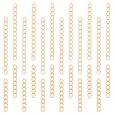 100Pcs 2 Style 304 Stainless Steel Curb Chain Extender STAS-UN0038-14G-1