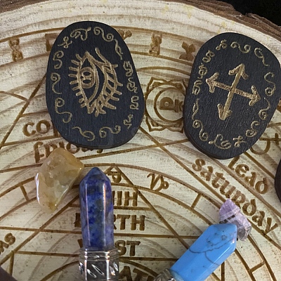 Wood Witch Runes AJEW-E052-02-1