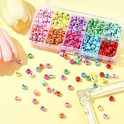 450Pcs 10 Styles Opaque Acrylic Beads OACR-FS0004-02-1