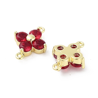 Rack Plating Brass Pave Cubic Zirconia Connector Charms KK-H474-20G-04-1