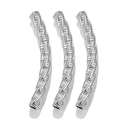 304 Stainless Steel Curved Tube Beads STAS-M071-03F-P-1