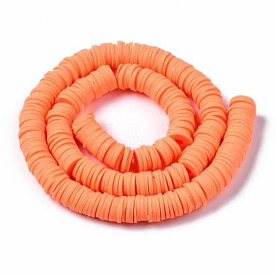 Flat Round Handmade Polymer Clay Beads CLAY-R067-10mm-11-1