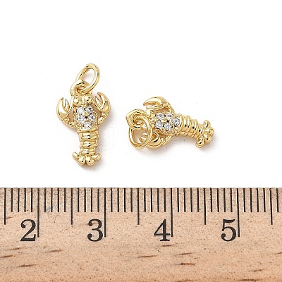 Brass Micro Pave Cubic Zirconia Charms KK-D502-26M-G-1
