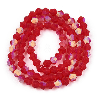 Imitate Austrian Crystal Bicone Frosted Glass Beads Strands GLAA-F029-TM4mm-A14-1