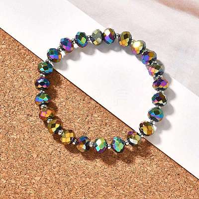 Electroplate Glass Stretch Bracelets BJEW-JB04017-03-1