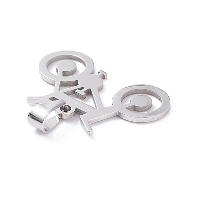 Tarnish Resistant Boy Jewelry Original Color 201 Stainless Steel Bicycle Bike Pendants STAS-I032-223-1