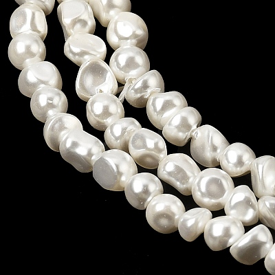 Electroplated Shell Pearl Beads Strands BSHE-B008-06A-1