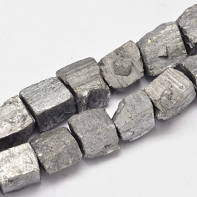 Nuggets Electroplated Natural Pyrite Beads Strands G-A142-05B-1